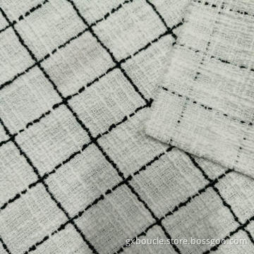 Boucle style fashion tartan design fabric